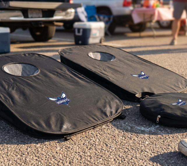 Charlotte Hornets Hive cornhole set merchandise concept