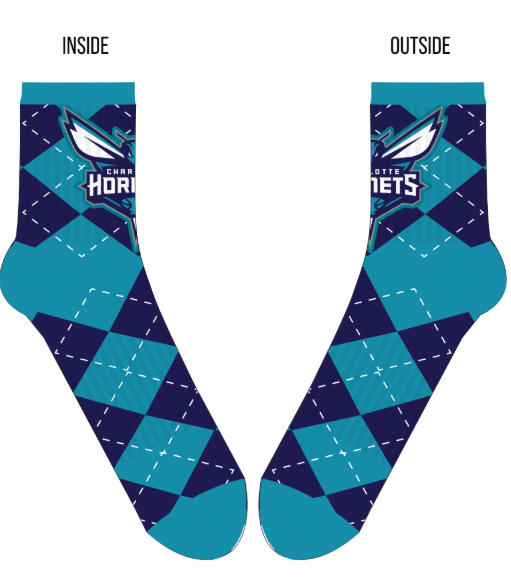 Charlotte Hornets Hive argyle socks merchandise concept